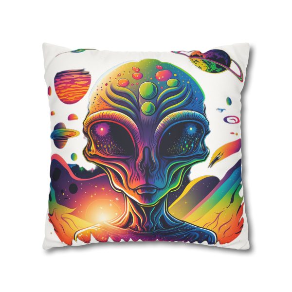 Colorful Alien Art Square Pillowcase, Vibrant Home Decor, Bohemian Vibe, Sci-Fi Lovers Gift, Unique Room Accent, Quirky Throw Pillow - Image 11