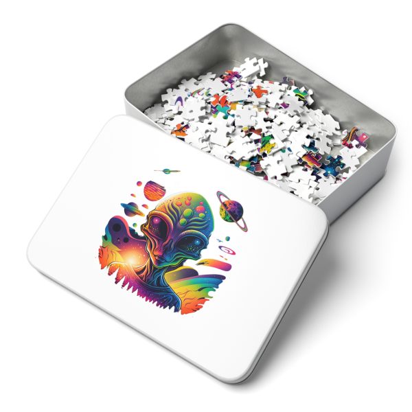 Colorful Alien Jigsaw Puzzle, Space Decor, Gift for Him, Nerdy Puzzle, Mind-Stimulating Fun, Kids & Adults Activity - Image 3
