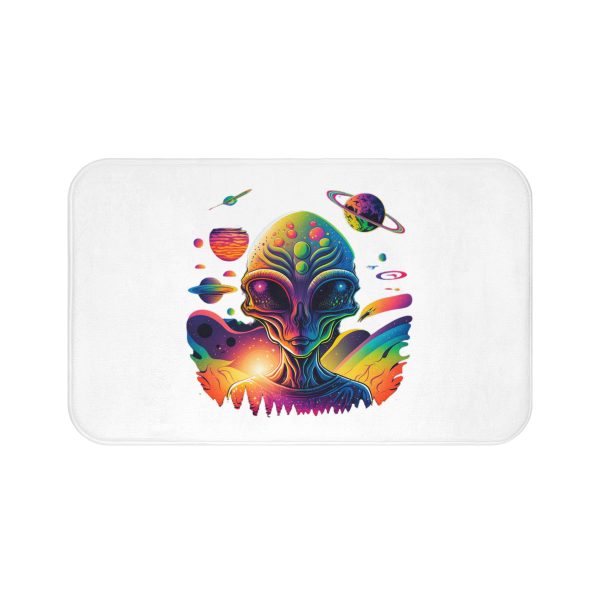 Cosmic Alien Bath Mat | Vibrant Space Decor for Bathroom | Fun Gift for Sci-Fi Lovers, Home Essentials, Bathroom Accessory