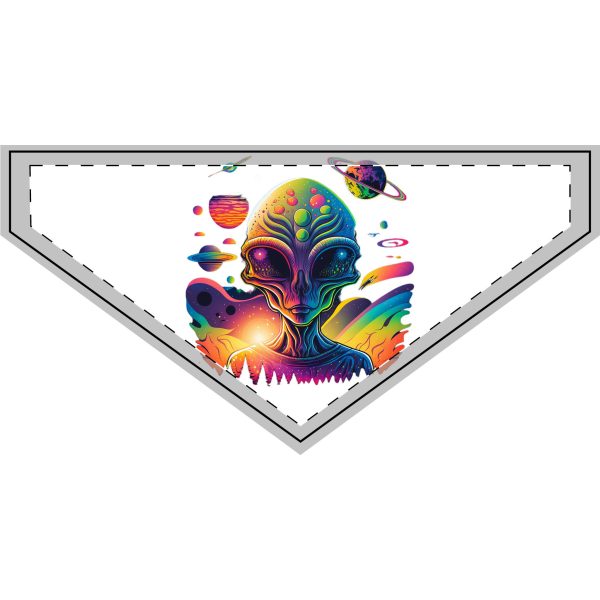 Colorful Alien Clip-on Pet Bandana, Cosmic Pet Accessory, Dog Bandana, Cat Fashion, Pet Apparel for Holidays & Events - Image 3