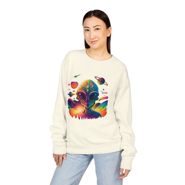 Colorful Alien Crewneck Sweatshirt, Unisex Halloween Sweatshirt, Gift for Sci-Fi Lovers, Cozy Graphic Crewneck, Space-Themed Apparel - Image 19