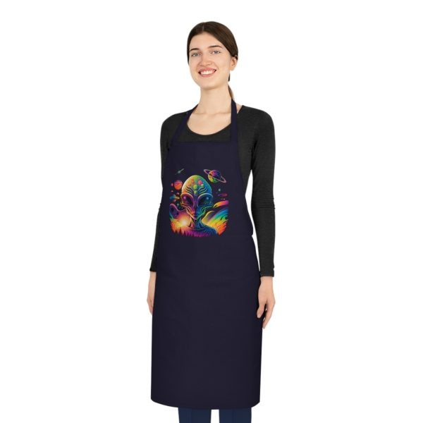 Colorful Alien Graphic Cotton Apron, Fun Cooking Gift, BBQ, Baking, Arts & Crafts, Unique Kitchen Accessory - Image 8