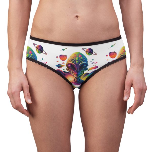 Vibrant Alien Print Women's Briefs, Unique Lingerie, Fun Undergarments, Quirky Gifts, Science Fiction Apparel, Space Themed - Image 3