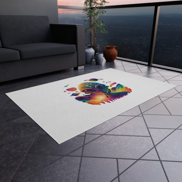 Vibrant Alien-Themed Outdoor Rug, Bohemian Decor, Patio Accent, Funky Yard Mat, Space Art for Gatherings, Outdoor Events - Image 12