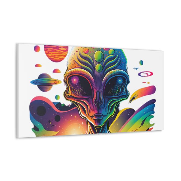 Alien Art Canvas Print, Colorful Wall Decor, Retro Sci-Fi Artwork, Unique Home Accent, Space Lover Gift - Image 86