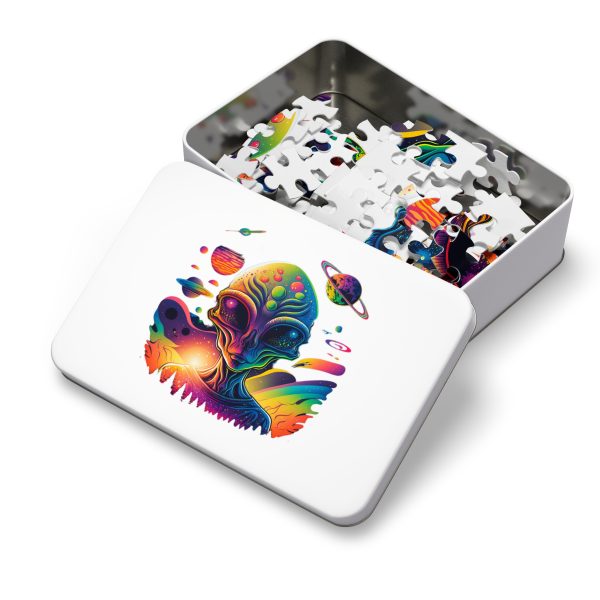 Colorful Alien Jigsaw Puzzle, Space Decor, Gift for Him, Nerdy Puzzle, Mind-Stimulating Fun, Kids & Adults Activity - Image 15