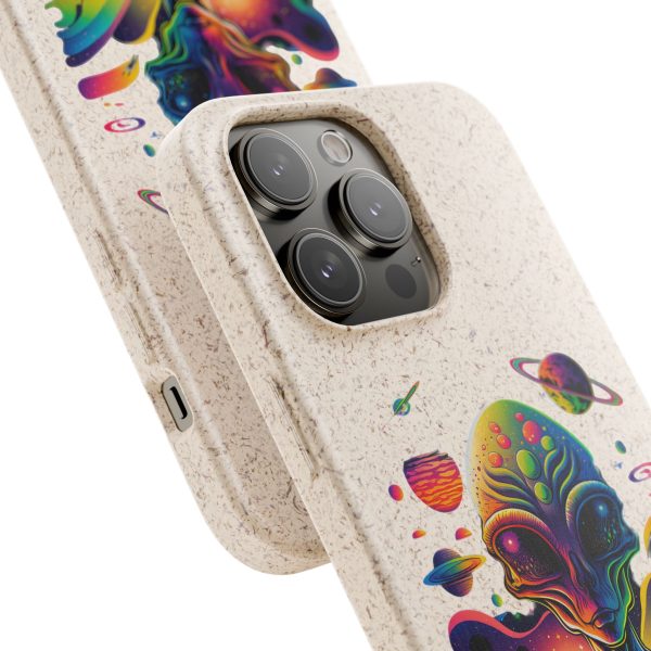 Vibrant Alien Biodegradable Phone Case, Eco-Friendly Galaxy Phone Cover, Unique Gift for Space Lovers, Fun Alien Design, Sustainable [...] - Image 191
