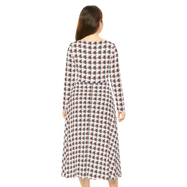 Chic Long Sleeve Dance Dress - Vintage Print, Elegant Dancewear, Perfect for Parties, Casual Events, or Dance Recitals - Image 4
