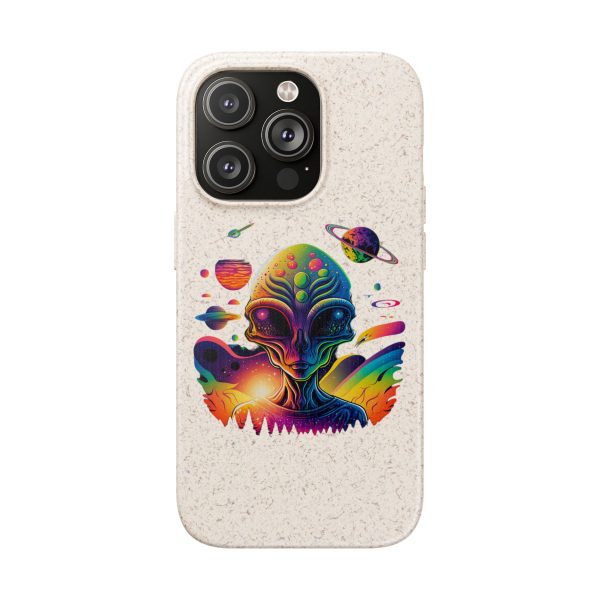 Vibrant Alien Biodegradable Phone Case, Eco-Friendly Galaxy Phone Cover, Unique Gift for Space Lovers, Fun Alien Design, Sustainable [...] - Image 181