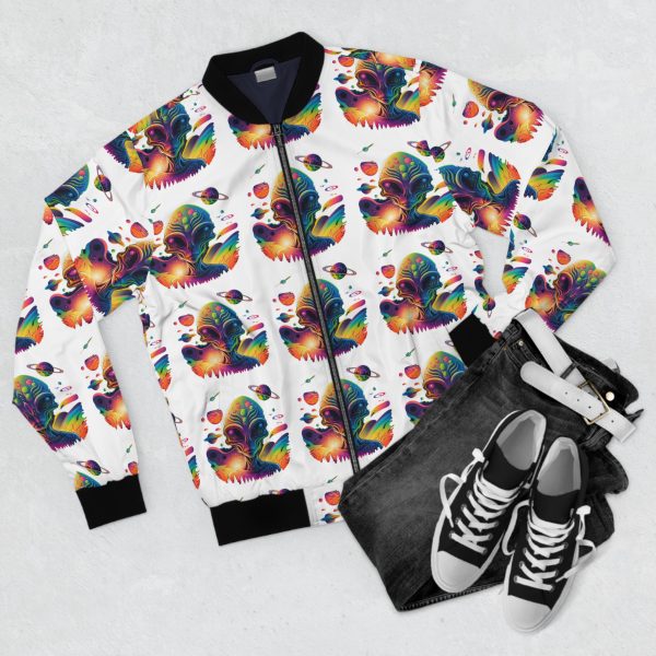 Vibrant Artistic Men's Bomber Jacket, Cozy Fashion Statement, Trendy Streetwear, Unique Gift for Him, Casual Outwear, Perfect for Festivals - Image 4