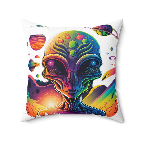 Colorful Alien Art Pillow, Retro Home Decor, Space-Themed Cushion, Unique Gift for Sci-Fi Lovers, Cosmic Pillow - Image 11
