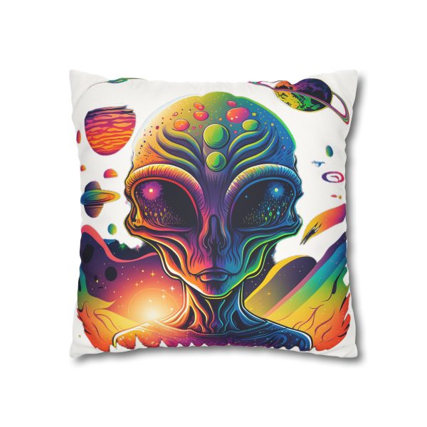 Colorful Alien Art Square Pillowcase, Vibrant Home Decor, Bohemian Vibe, Sci-Fi Lovers Gift, Unique Room Accent, Quirky Throw Pillow - Image 7