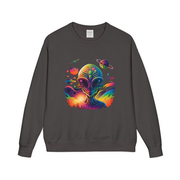 Colorful Alien Crewneck Sweatshirt, Unisex Halloween Sweatshirt, Gift for Sci-Fi Lovers, Cozy Graphic Crewneck, Space-Themed Apparel - Image 5