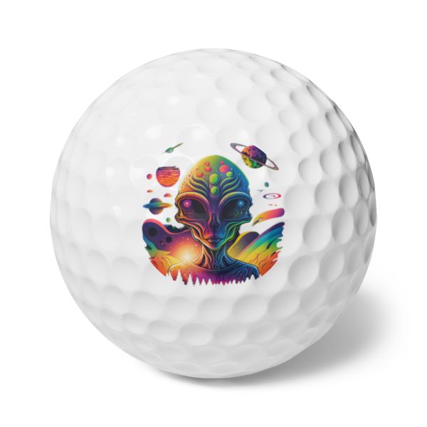 Alien-Themed Golf Balls Set, Fun Gift for Golfers, Cosmic Sports Gear, Unique Golf Accessories, Quirky Gift for Birthdays