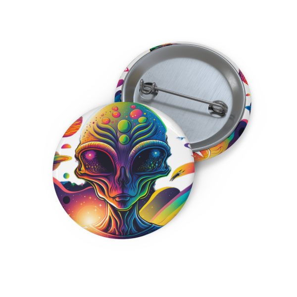Custom Alien Art Pin Buttons, Colorful Alien Pin, Funky Nostalgia, Fun Collectibles, Unique Gifts, Space-Themed Pins