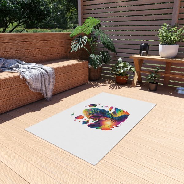 Vibrant Alien-Themed Outdoor Rug, Bohemian Decor, Patio Accent, Funky Yard Mat, Space Art for Gatherings, Outdoor Events - Image 7
