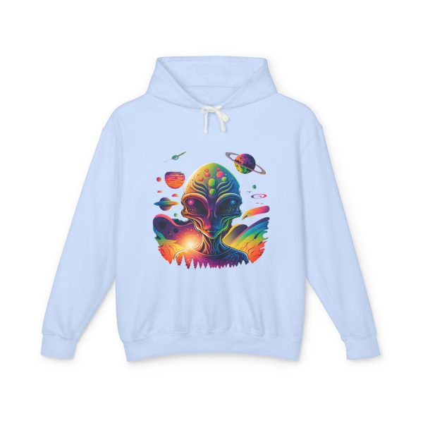 Colorful Alien Artwork Lightweight Hoodie - Unisex Sweatshirt for Space Lovers, Casual Wear, Gift for Science Fiction Fans, Unique [...] - Image 9