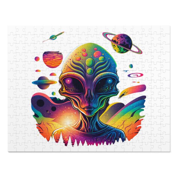 Colorful Alien Jigsaw Puzzle, Space Decor, Gift for Him, Nerdy Puzzle, Mind-Stimulating Fun, Kids & Adults Activity