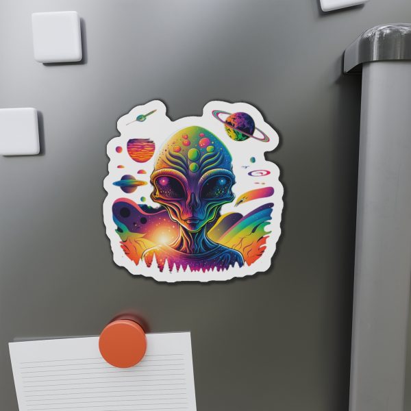 Vibrant Alien Die-Cut Magnet, Colorful Space Decor, Fun Gift for Sci-Fi Lovers, Home Office Accessory, Unique Fridge Magnet - Image 11