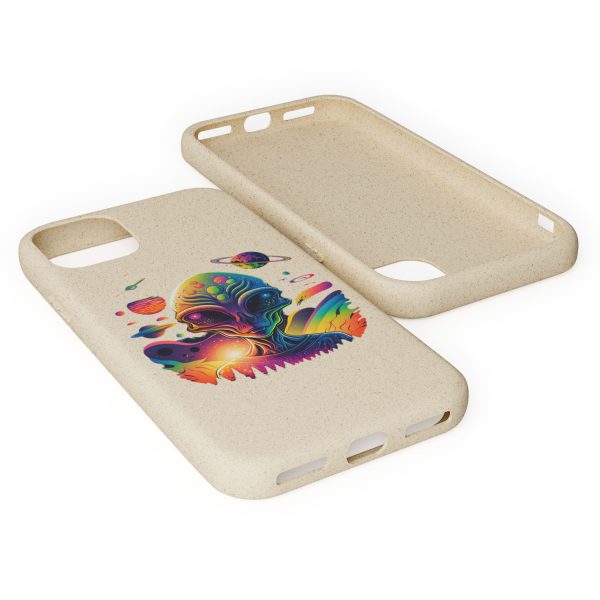 Vibrant Alien Biodegradable Phone Case, Eco-Friendly Galaxy Phone Cover, Unique Gift for Space Lovers, Fun Alien Design, Sustainable [...] - Image 64