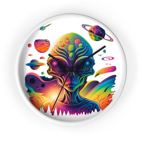 Vibrant Alien Wall Clock, Unique Home Decor, Gift for Sci-Fi Lovers, Colorful Wall Art, Statement Piece for Space Enthusiasts - Image 7