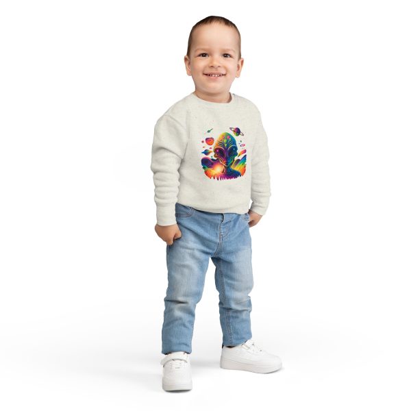 Cosmic Alien Toddler Sweatshirt - Cute Space Theme, Perfect for Birthdays, Gifts, Astronaut Enthusiasts, Baby Shower, Everyday Wear - Image 4
