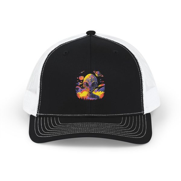 Vibrant Embroidered Snapback Trucker Cap, Unisex Hat for Festivals, Casual Wear, Sports Events, Gift for Outdoorsy Friends