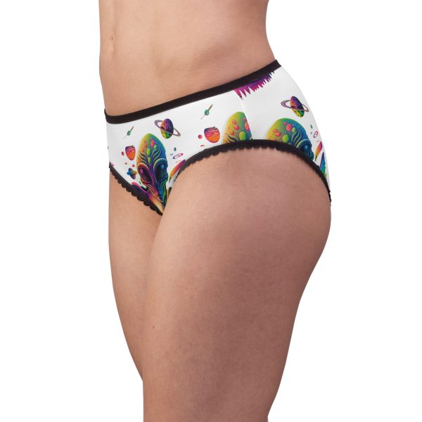 Vibrant Alien Print Women's Briefs, Unique Lingerie, Fun Undergarments, Quirky Gifts, Science Fiction Apparel, Space Themed - Image 4