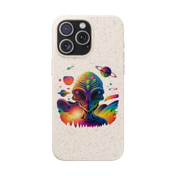 Vibrant Alien Biodegradable Phone Case, Eco-Friendly Galaxy Phone Cover, Unique Gift for Space Lovers, Fun Alien Design, Sustainable [...] - Image 173
