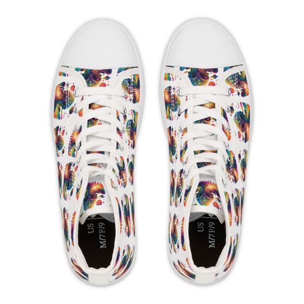 Colorful Women's High Top Sneakers, Vibrant Casual Shoes, Unique Footwear for Travel, Trendy Sneakers for Everyday Wear, Gift for Her, [...] - Image 2