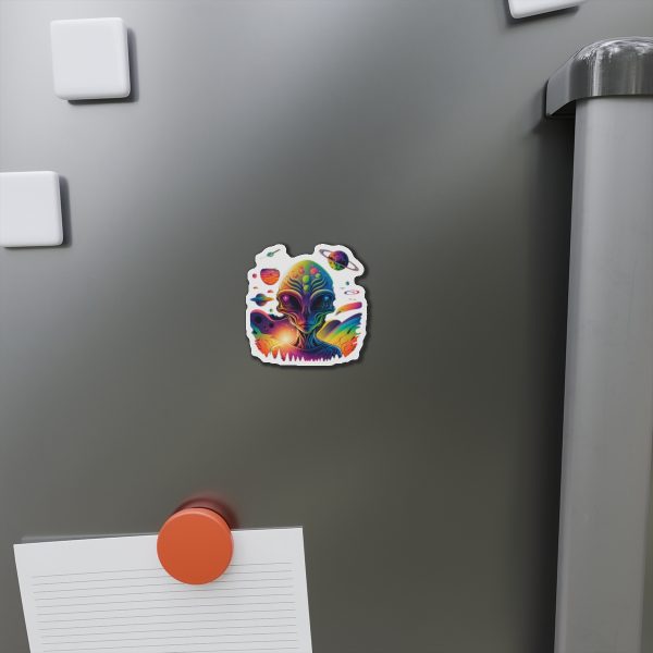 Vibrant Alien Die-Cut Magnet, Colorful Space Decor, Fun Gift for Sci-Fi Lovers, Home Office Accessory, Unique Fridge Magnet - Image 2