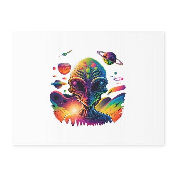 Cosmic Alien Yard Sign, Colorful Extraterrestrial Decor, Outdoor Garden Art, Unique Party Sign, Sci-Fi Home Decoration, Alien-Themed Gifts