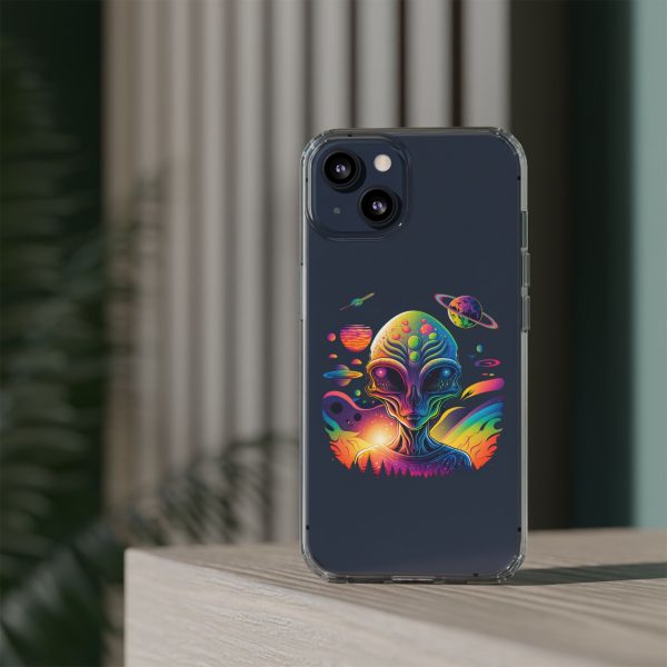 Alien Galaxy Clear Phone Case, Cosmic Phone Cover, Space Lover Gift, Unique Design for iPhone, Galaxy Phone Case - Image 3