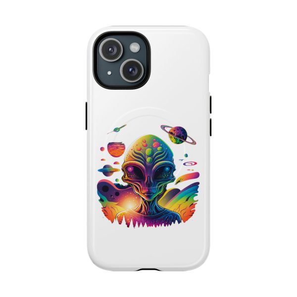 Vibrant Alien Phone Case - Funky Tough Magnetic Cover for Teens, Outer Space, Gift for Sci-Fi Lovers, Unique Cosmic Design