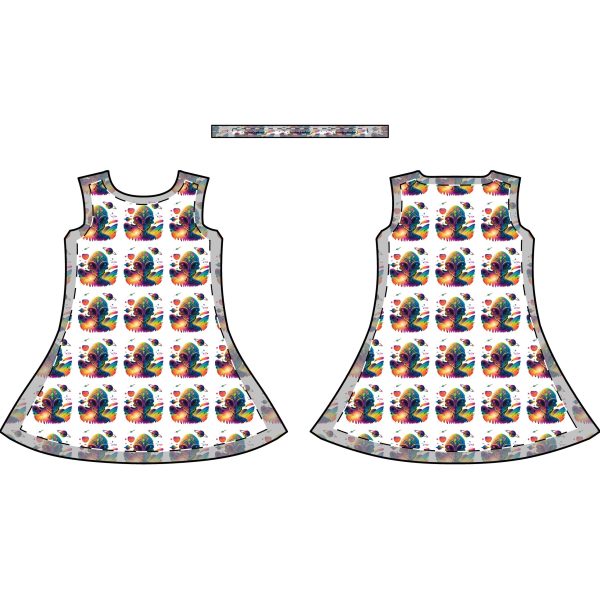 Colorful Floral Women's Casual Dress, Bohemian Style Dress, Summer Dress, Gift for Moms, Beachwear, Festival Outfit