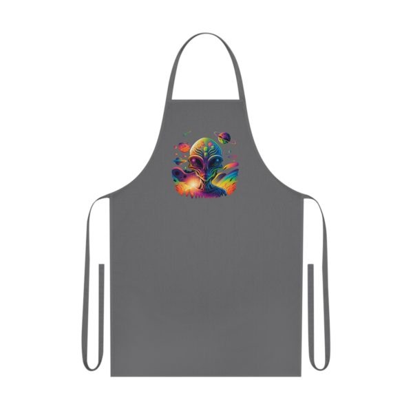 Colorful Alien Graphic Cotton Apron, Fun Cooking Gift, BBQ, Baking, Arts & Crafts, Unique Kitchen Accessory - Image 3