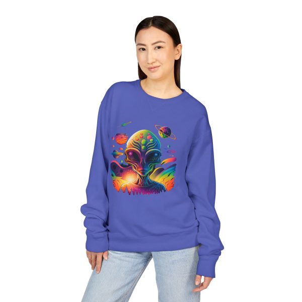 Colorful Alien Crewneck Sweatshirt, Unisex Halloween Sweatshirt, Gift for Sci-Fi Lovers, Cozy Graphic Crewneck, Space-Themed Apparel - Image 43
