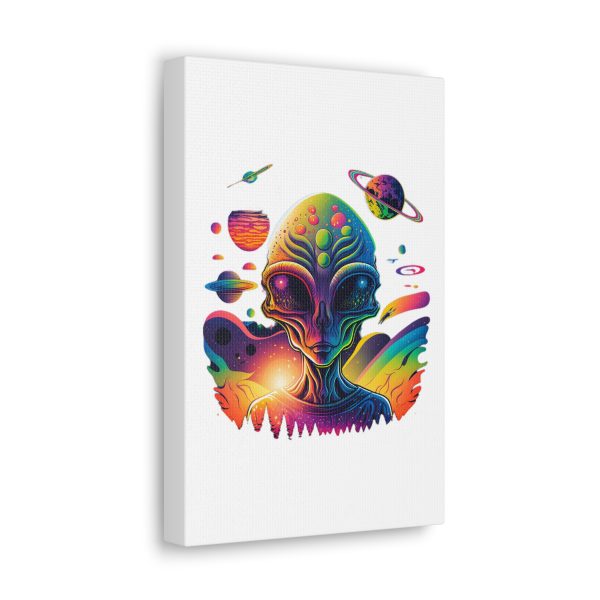 Alien Art Canvas Print, Colorful Wall Decor, Retro Sci-Fi Artwork, Unique Home Accent, Space Lover Gift - Image 2