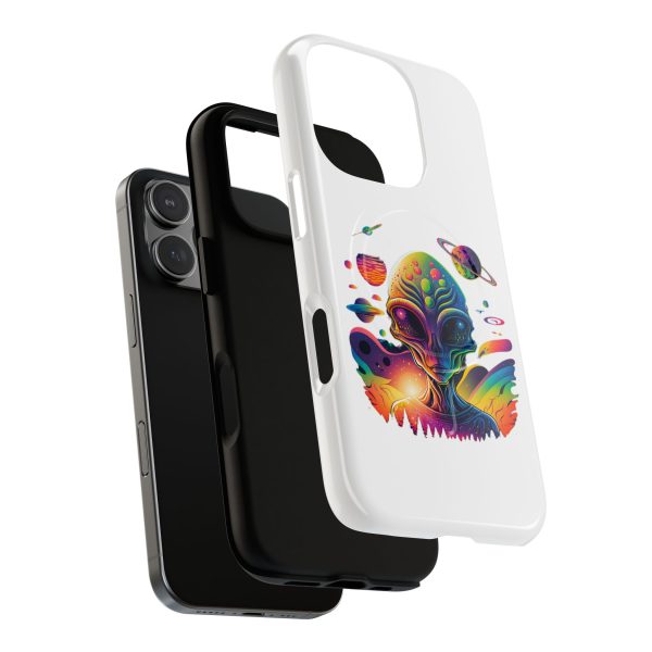 Vibrant Alien Phone Case - Funky Tough Magnetic Cover for Teens, Outer Space, Gift for Sci-Fi Lovers, Unique Cosmic Design - Image 51