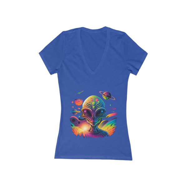 Women's Jersey Short Sleeve Deep V-Neck Tee - Image 7