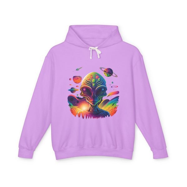 Colorful Alien Artwork Lightweight Hoodie - Unisex Sweatshirt for Space Lovers, Casual Wear, Gift for Science Fiction Fans, Unique [...] - Image 13
