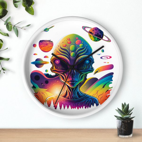 Vibrant Alien Wall Clock, Unique Home Decor, Gift for Sci-Fi Lovers, Colorful Wall Art, Statement Piece for Space Enthusiasts - Image 9