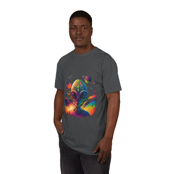 Vibrant Alien Graphic Tee, Unisex Sueded T-Shirt, Cosmic Vibe Shirt, Space Lover Gift, Art T-Shirt for Teens - Image 16