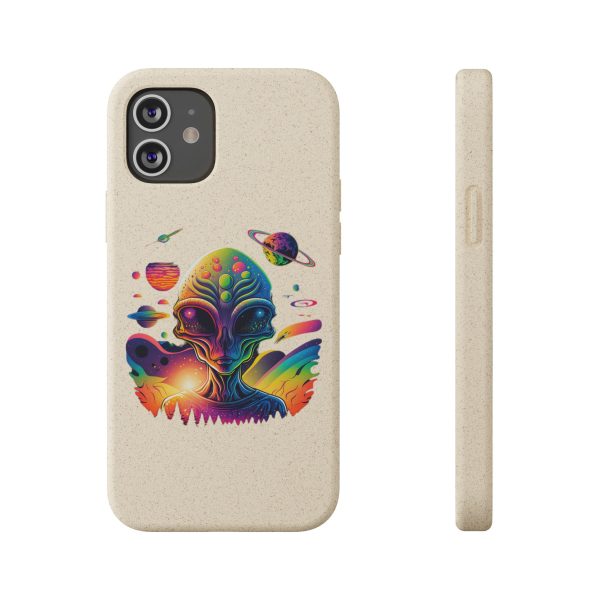 Vibrant Alien Biodegradable Phone Case, Eco-Friendly Galaxy Phone Cover, Unique Gift for Space Lovers, Fun Alien Design, Sustainable [...] - Image 21