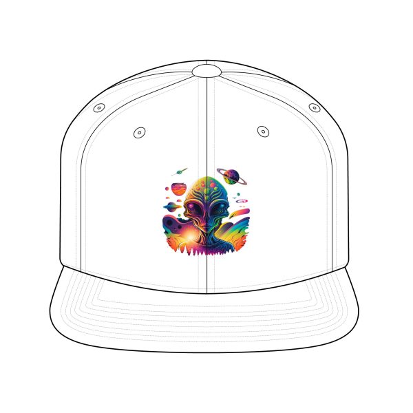 Colorful Alien Dreamscape Snapback Hat | Unisex Cap, Perfect for Festivals, Streetwear, or Everyday Style
