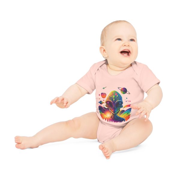 Colorful Alien Baby Bodysuit, Fun Baby Outfit, Cute Infant Clothing, Unique Baby Shower Gift, Organic Cotton Onesie, Space Theme Baby Wear - Image 6