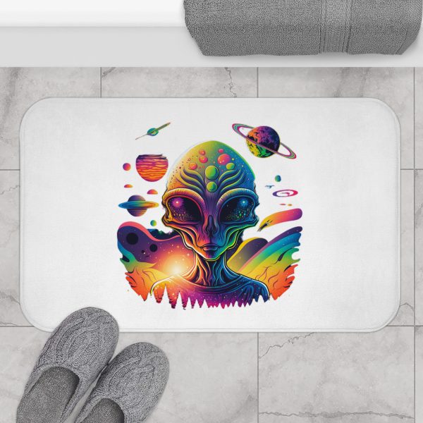 Cosmic Alien Bath Mat | Vibrant Space Decor for Bathroom | Fun Gift for Sci-Fi Lovers, Home Essentials, Bathroom Accessory - Image 4
