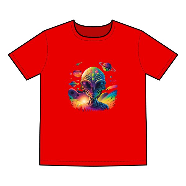 Cosmic Alien Graphic Tee, Unisex T-Shirt, Retro Space Design, Gift for Astronaut Lovers, Outfits for Festivals, Alien Merchandise - Image 3