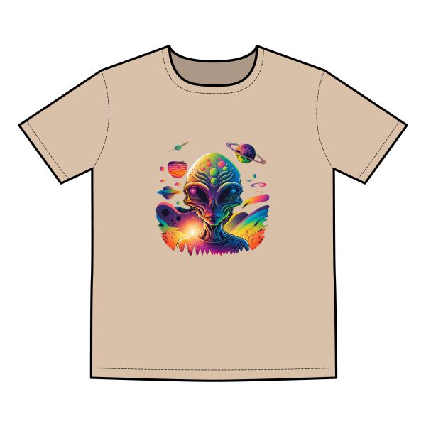 Cosmic Alien Graphic Tee, Unisex T-Shirt, Retro Space Design, Gift for Astronaut Lovers, Outfits for Festivals, Alien Merchandise - Image 7