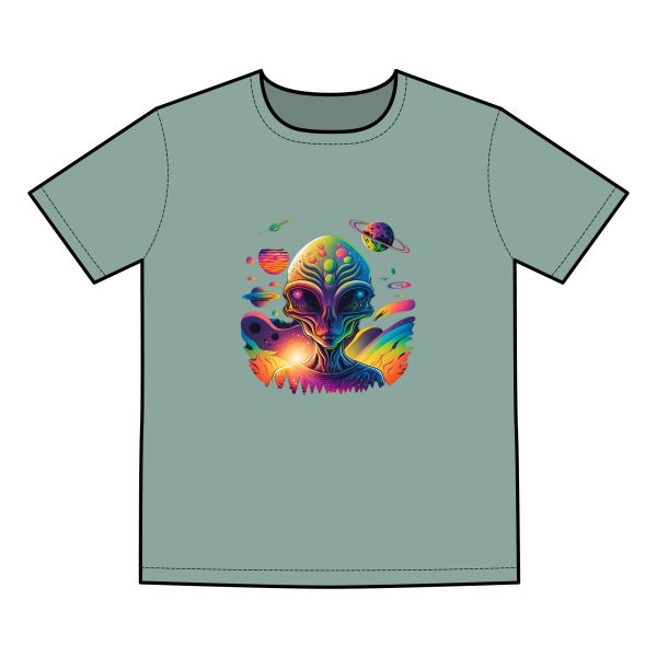 Cosmic Alien Graphic Tee, Unisex T-Shirt, Retro Space Design, Gift for Astronaut Lovers, Outfits for Festivals, Alien Merchandise - Image 17